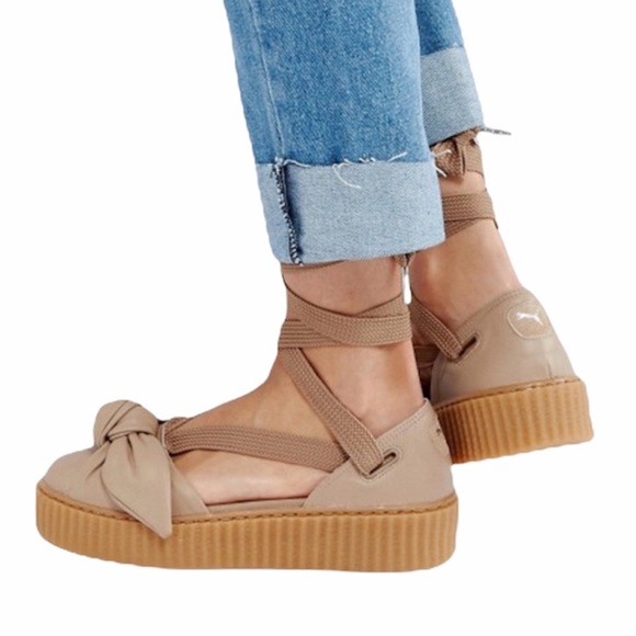 Fenty Puma By Rihanna Bow Creeper Platform Sandals Size 9 - Picture 6 of 6